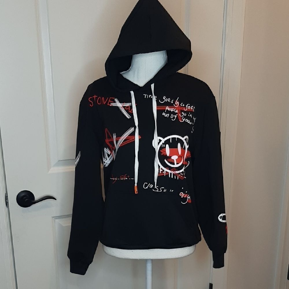 Black Graphic Hoodie